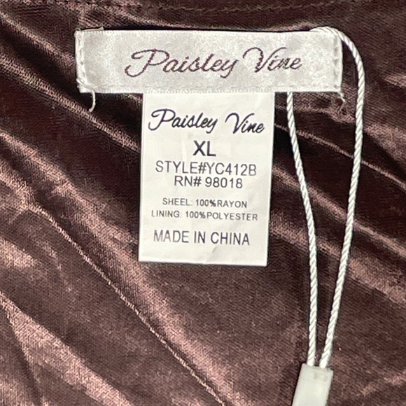 Women’s XL Brown “Paisley Vine Tunic Top - Picture 12 of 15